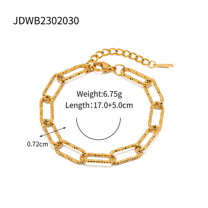 Collier de bracelets plaqué or 18K de placage d'acier inoxydable de couleur unie de style simple
