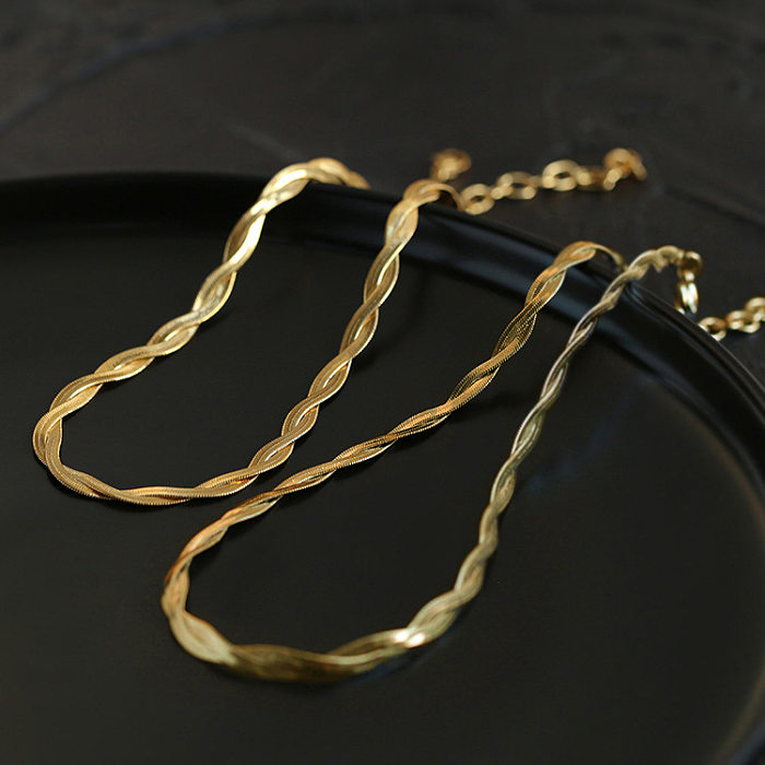 Punk Cool Style Solid Color Titanium Steel Plating Bracelets Necklace