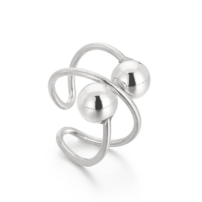 1 Piece Fashion Circle Stainless Steel Polishing Inlay Zircon Rings