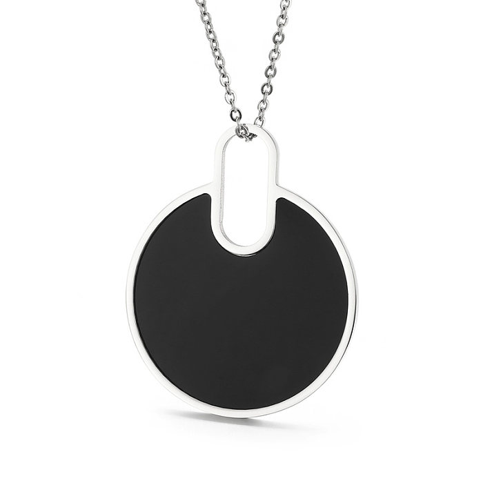 Fashion Round Titanium Steel Plating Women'S Earrings Necklace