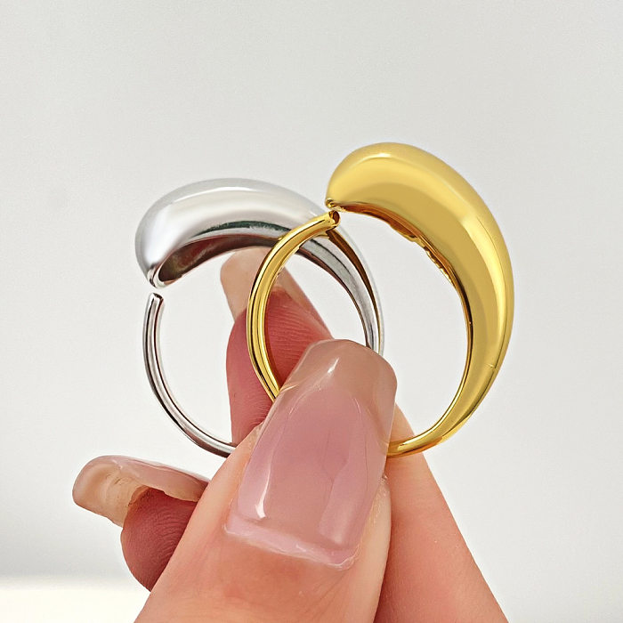Anéis abertos de cobre da cor sólida ocasional das gotas de água do estilo simples