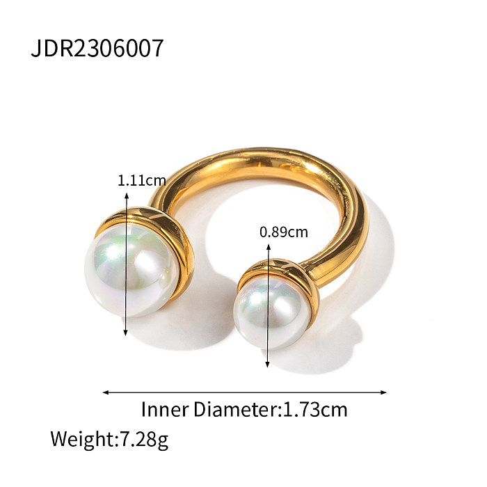 Comute anéis abertos chapeados ouro de aço inoxidável da forma de U 18K