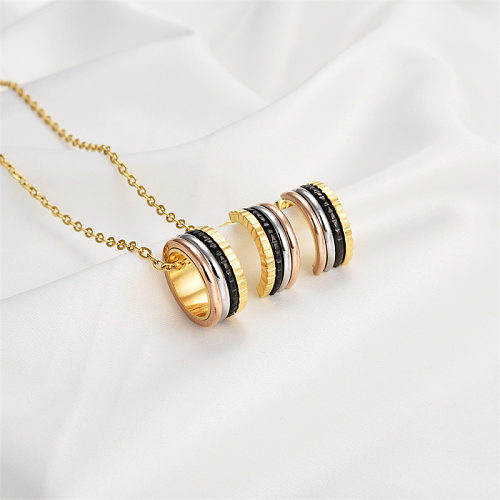 Vintage Style Simple Style Color Block Stainless Steel Plating Earrings Necklace