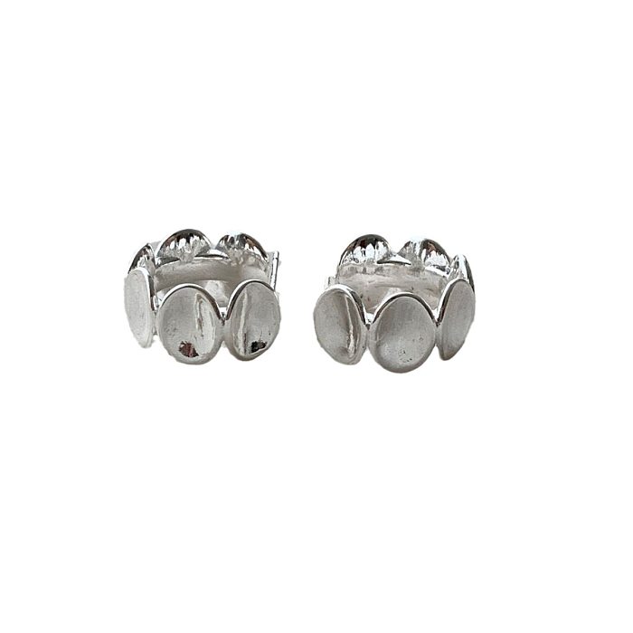 1 Pair Simple Style Geometric Copper Silver Plated Hoop Earrings