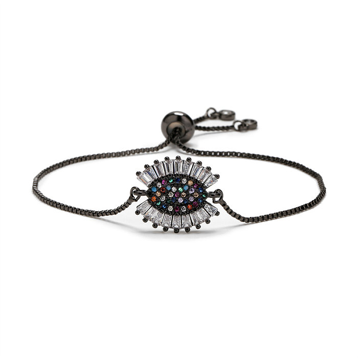 Luxurious Classic Style Commute Eye Copper Beaded Inlay Zircon Bracelets