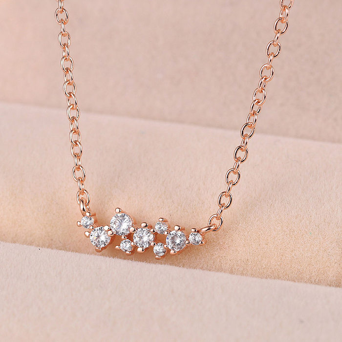 Simple Style Constellation Copper Plating Inlay Zircon Gold Plated Necklace