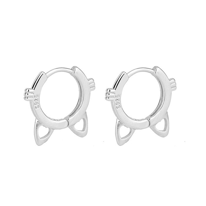 Fashion Cat Copper Plating Ear Studs 1 Pair