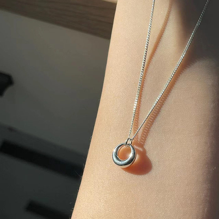 Classic Style Round Copper Plating Pendant Necklace