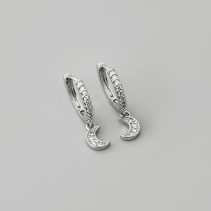 Boucles d'oreilles pendantes en placage de cuivre géométrique de style simple, 1 paire