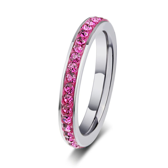 Fashion Cross-border Hot-selling Jewelry Mud Stick Diamond Color Stainless Steel Ring Wholesale Ring