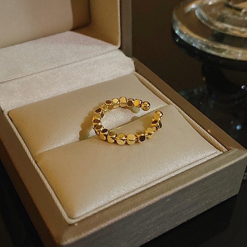 Fashion Geometric Copper Inlay Artificial Pearls Zircon Open Ring