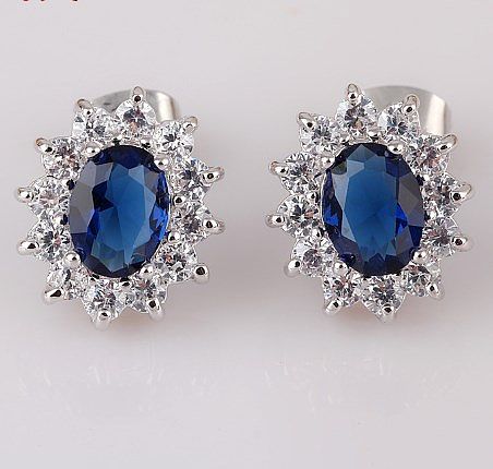 1 Pair Vintage Style Shiny Oval Plating Inlay Copper Zircon Ear Clips Ear Studs