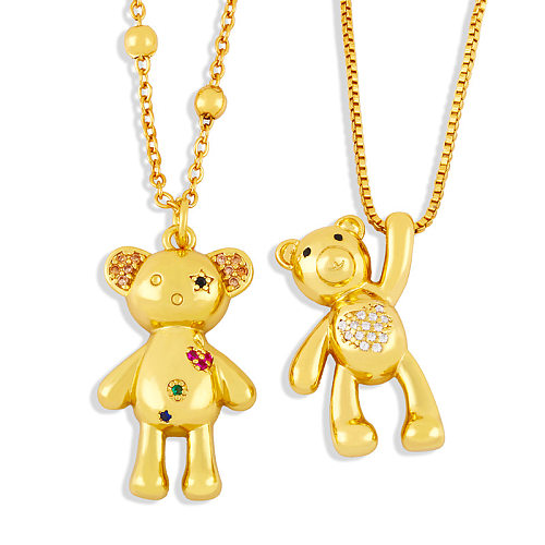 Wholesale Cute Bear Shape Copper Necklace jewelry