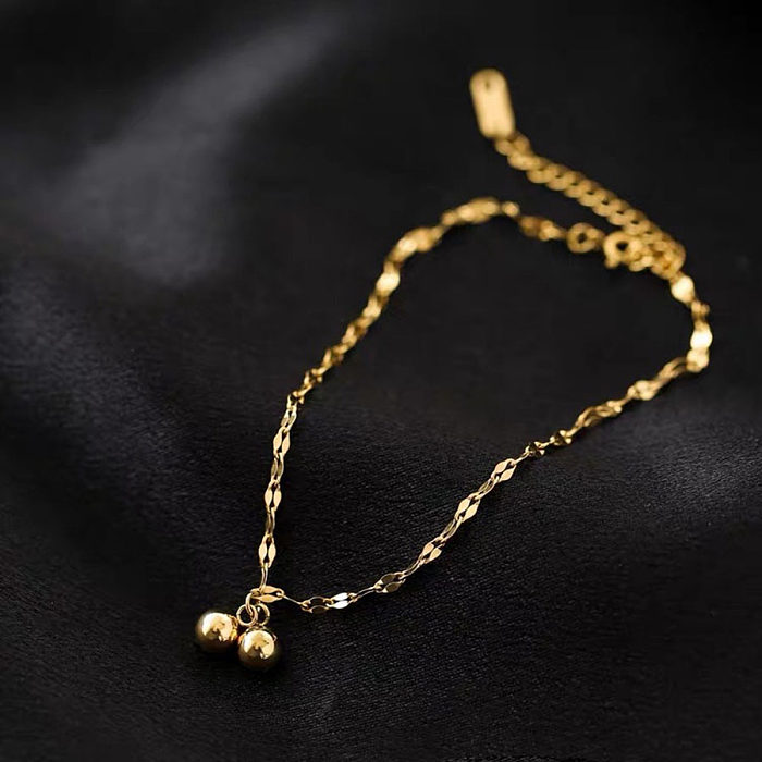 Bracelet de cheville de bracelets de placage en acier titane de cloche de style simple