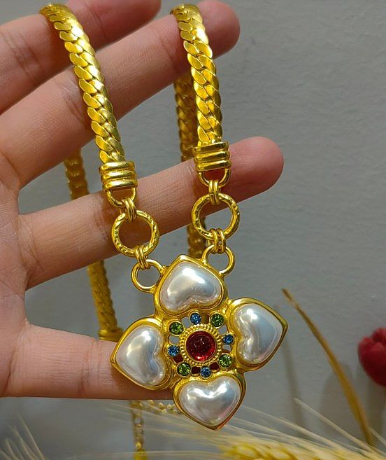 Lady Heart Shape Copper Earrings Necklace