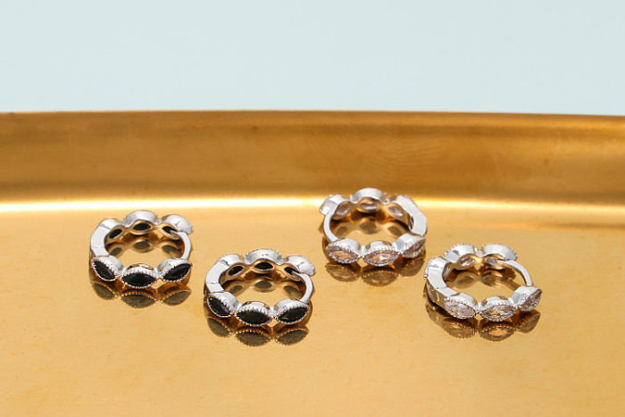 Drop-shaped Colored Diamond Micro-inlaid Zircon Earrings