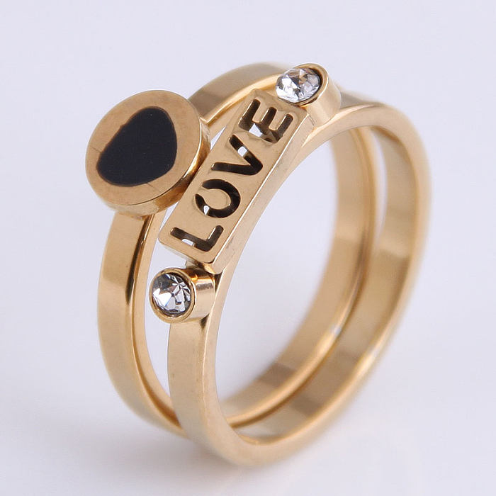 Korean Fashion Simple Stainless Steel Love Ring