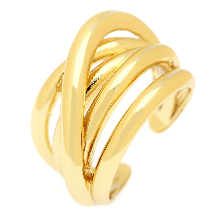 1 Stück offener Ring im einfachen Stil mit C-Form und Kupferbeschichtung