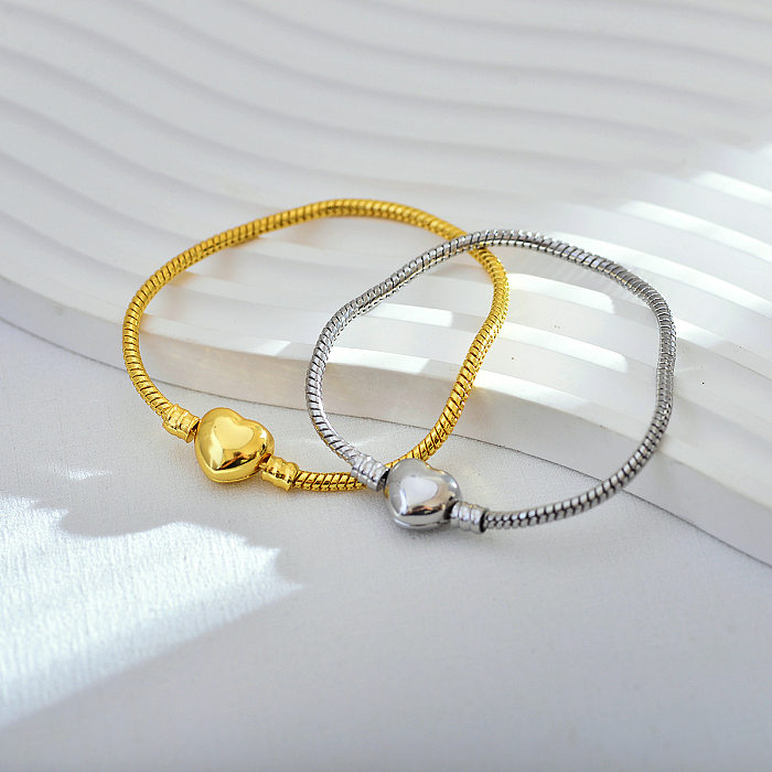 Simple Style Heart Shape Copper Plating Bracelets
