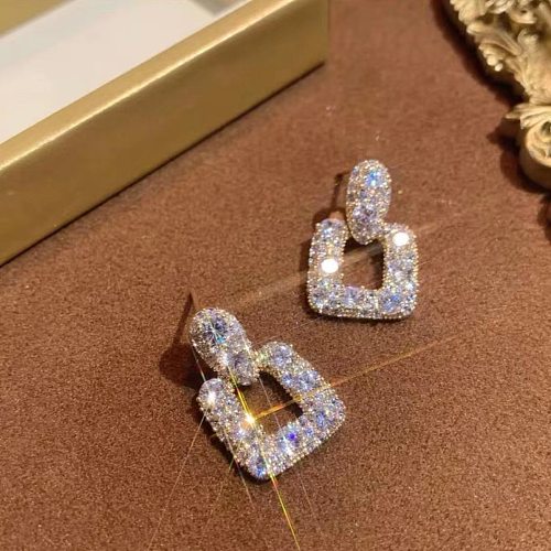 1 Pair Lady Modern Style Simple Style Geometric Inlay Copper Zircon Earrings