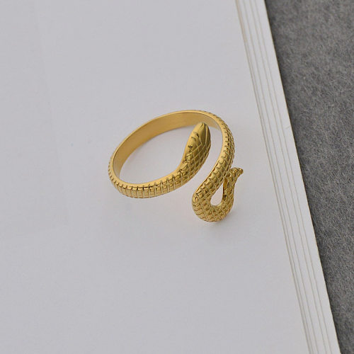 Fashion Snake-shaped Stainless Steel Opening Adjustable Ring