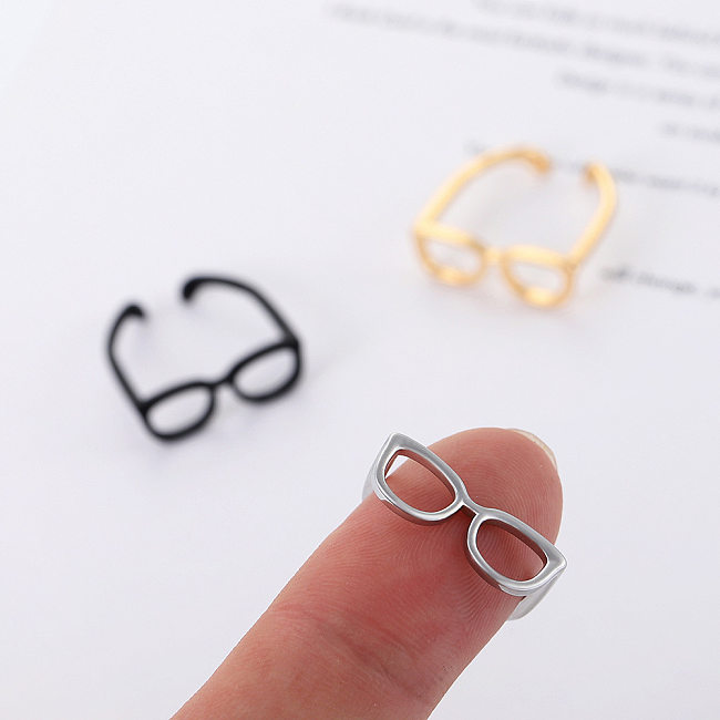 Einfache Art-Brillen-Kupfer-offener Ring, der Kupferringe überzieht