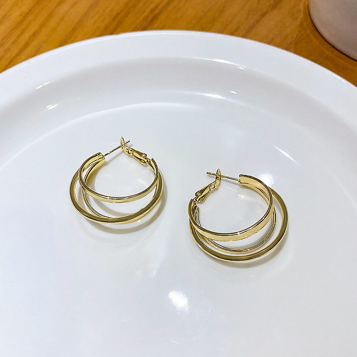 Fashion Geometric Copper Plating Earrings 1 Pair