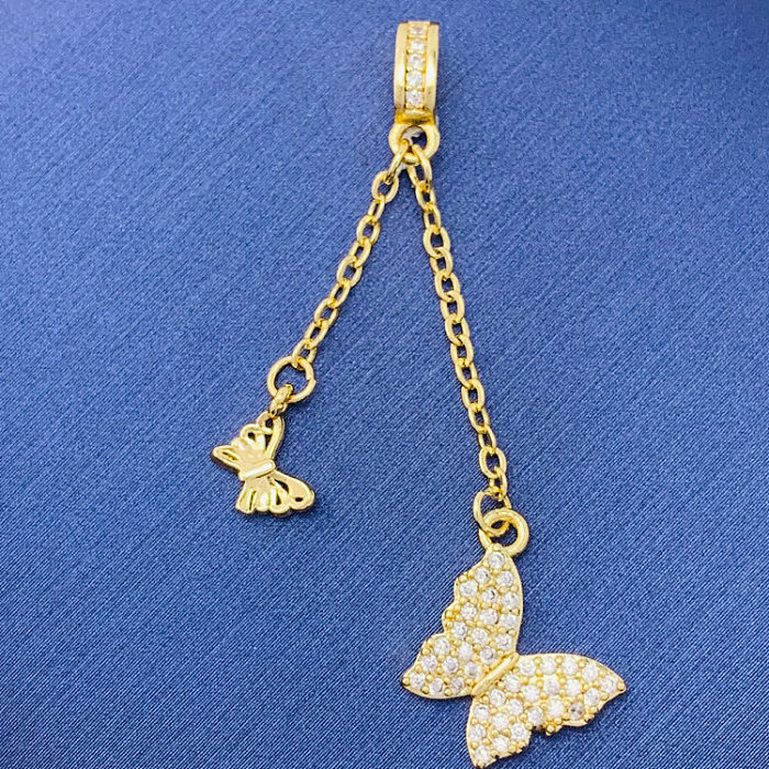 Simple Style Swan Heart Shape Butterfly Copper Irregular Rhinestones Opal Pendant Necklace