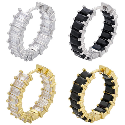 Wholesale Fashion Micro-inlaid Square Zircon Big Earrings jewelry