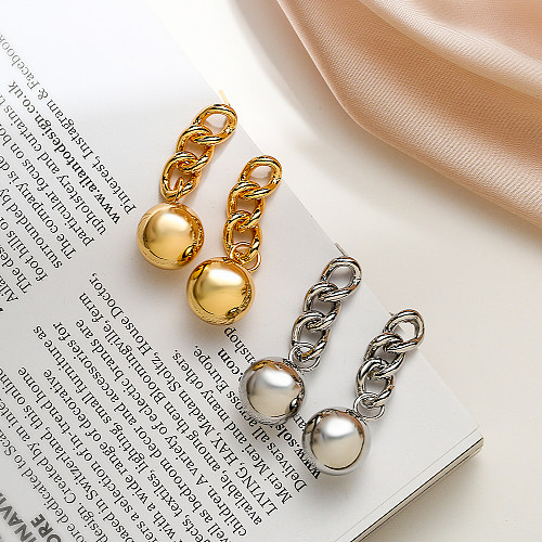 1 paire de boucles d'oreilles pendantes en cuivre plaqué or 18 carats, Style Simple, carré