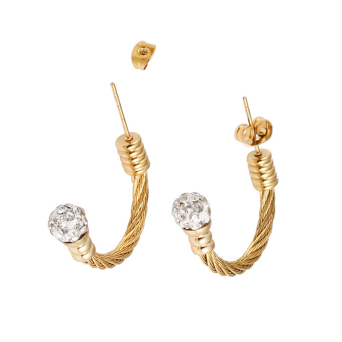 Pendientes de pulseras de anillos de piedras preciosas artificiales con incrustaciones de acero inoxidable de estrella de Streetwear