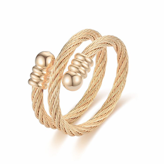 New Titanium Steel Adjustable Ring Korean Braided Knotted Couple Ring