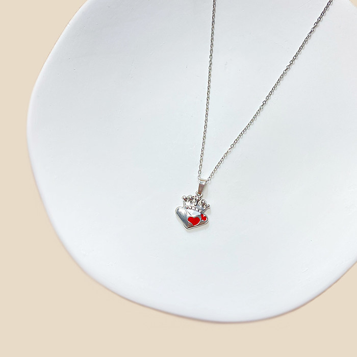 Elegant Streetwear Star Flame Heart Shape Stainless Steel Copper Inlay Zircon White Gold Plated Gold Plated Pendant Necklace