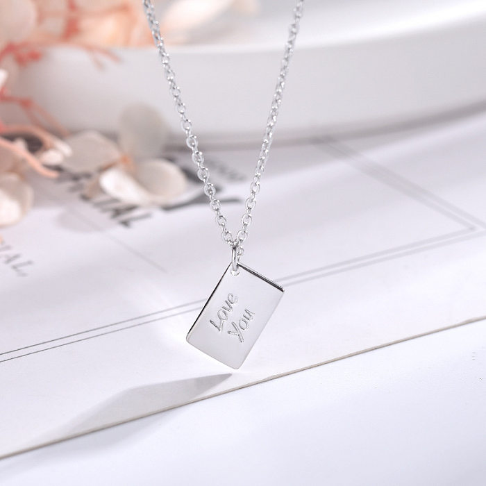 Simple Style Envelope Letter Copper Plating Pendant Necklace