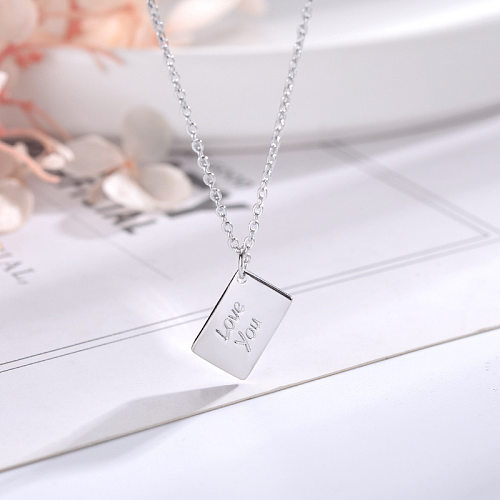 Simple Style Envelope Letter Copper Plating Pendant Necklace