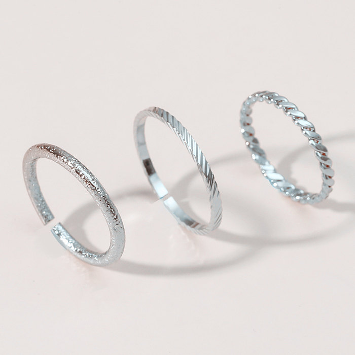 Women's Ultra-fine Twist Slimming Titanium Steel Ring 3-piece Set