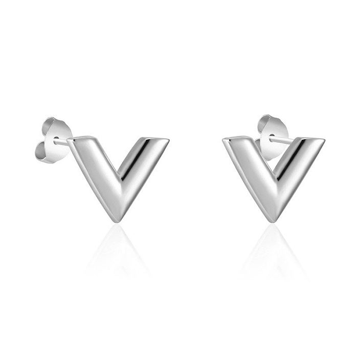 Simple Style V Shape Titanium Steel Plating Bracelets Necklace