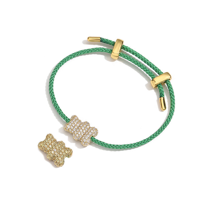 Moda animal imitação pérola cobre trança pedras preciosas artificiais pulseiras brincos colar