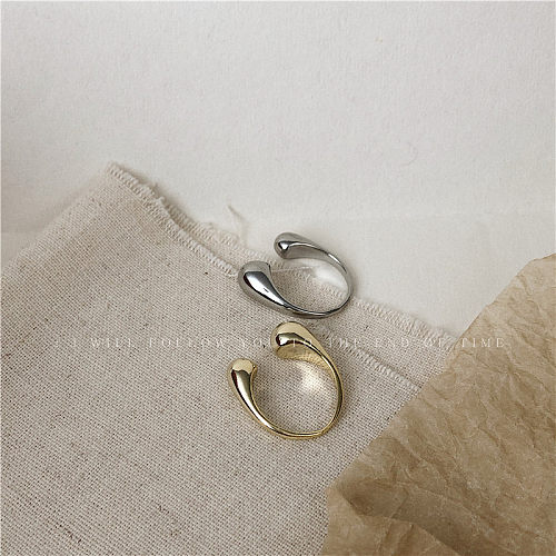 Commute Geometric Copper Plating Gold Plated Open Ring