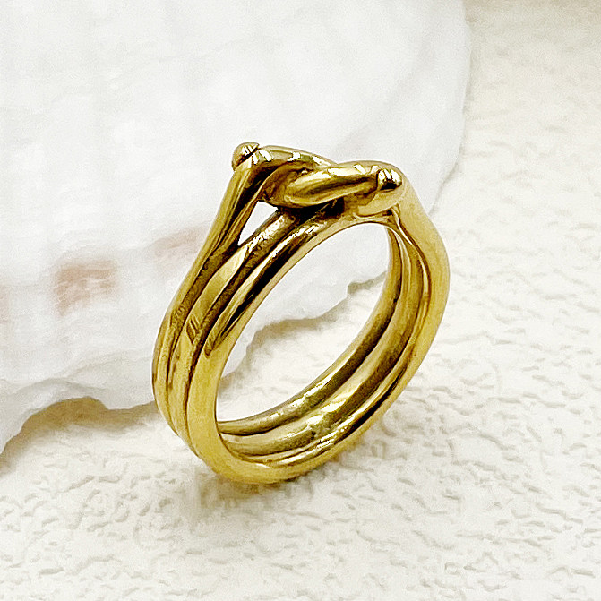 Simple Style Roman Style Solid Color Stainless Steel Plating Gold Plated Rings