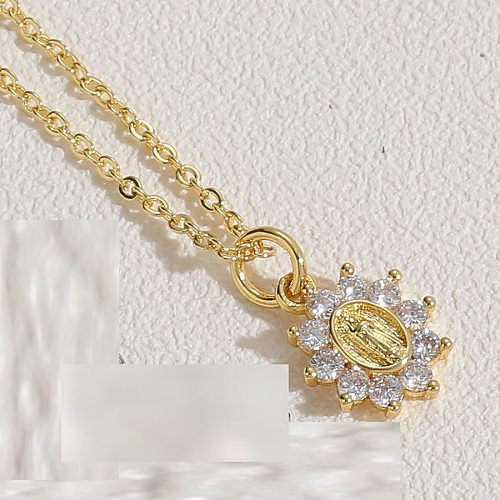 Amazon New Virgin Mary Zircon Small Pendant Choker Necklace Female Niche Design Copper Necklace