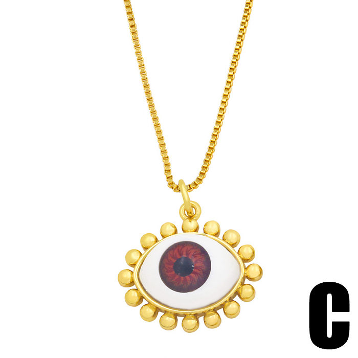 Vintage Fashion Demon Eyes Copper Necklace Wholesale jewelry