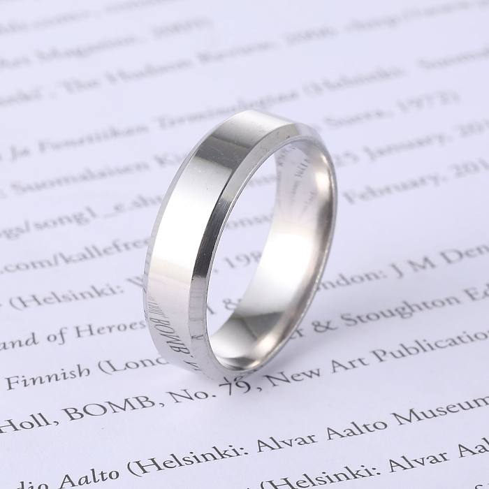 INS Style Simple Style Solid Color Stainless Steel Plating Rings