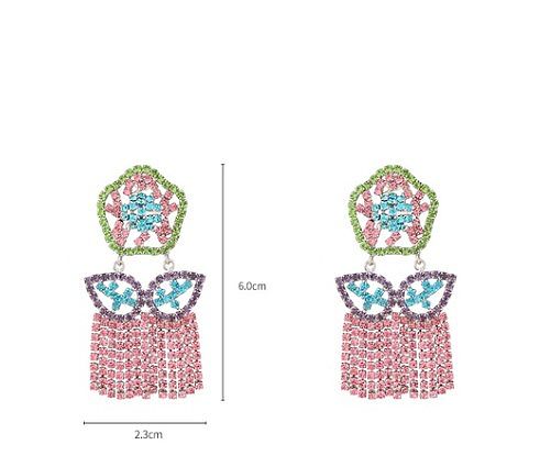 1 Pair Original Design Geometric Inlay Copper Zircon Drop Earrings