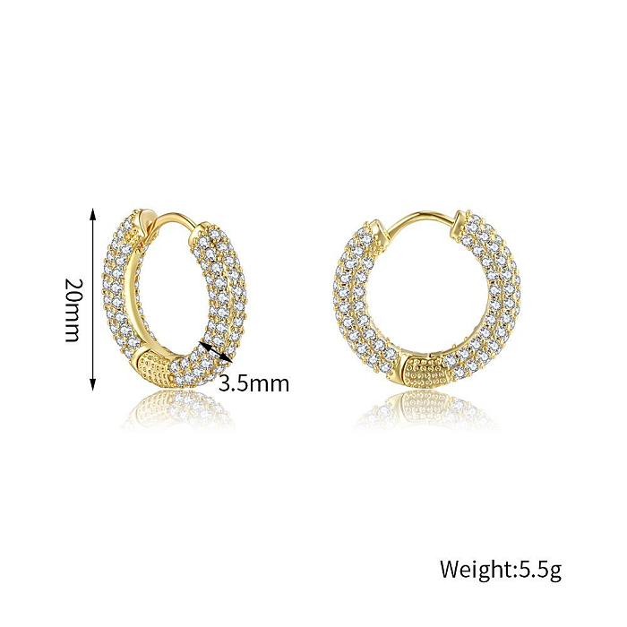 Wholesale Jewelry Full Diamond Circle Zircon Fashion Earrings jewelry