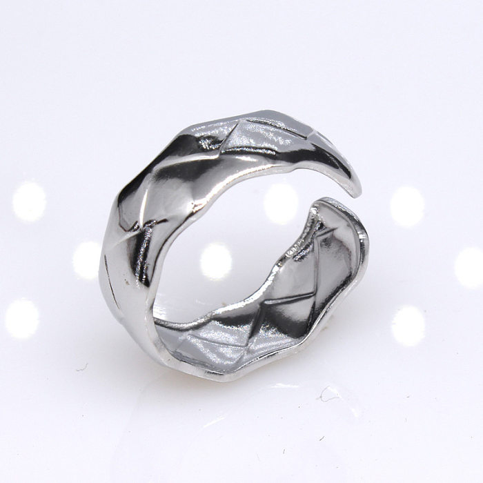 Retro Round Titanium Steel Plating Open Ring 1 Piece