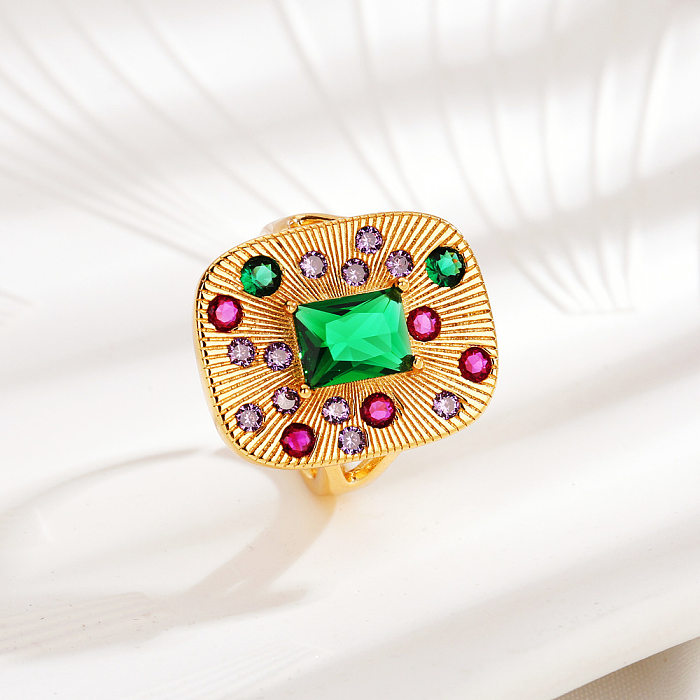 1 pieza 1 par de diamantes de imitación con incrustaciones de cobre coloridos a la moda anillos para mujer pendientes collar
