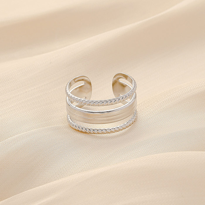 Einfacher offener Ring in Stern- und Herzform mit Edelstahlbeschichtung, 1 Stück