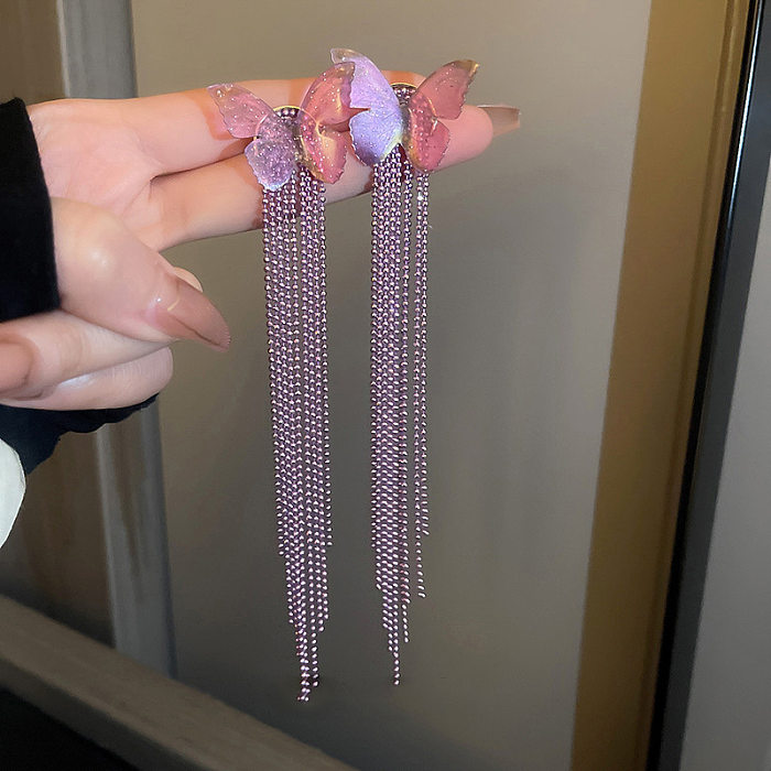 Sweet Flower Bow Knot Copper Artificial Rhinestones Artificial Pearls Drop Earrings 1 Pair