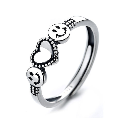 IG Style Simple Style Heart Shape Smiley Face Copper Plating Open Rings
